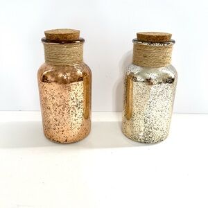 Crackled Mercury Glass Jars Set